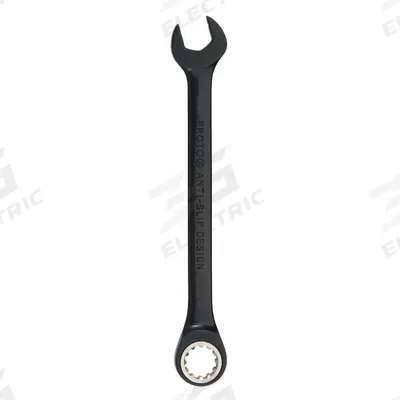 PROTO Combination Wrench: Alloy Steel, Black Chrome, 5/8 in Head Size, 8 1/4 in Overall Lg - SAE Spline Ratcheting Combination Wrenches