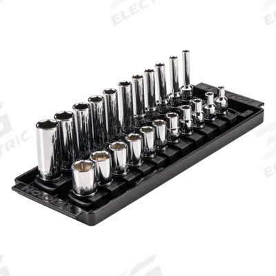 TEKTON Socket Set: 1/4 in Drive, 22 Piece, 6-Point, SAE - SAE & Metric Socket Sets
