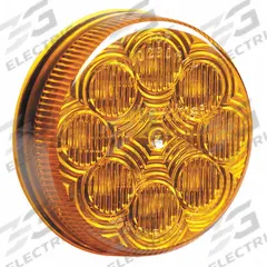 MAXXIMA Clearance Marker Light: Clearance Light, LED, Round, Surface Mount, Amber, Grommet, IP67 (MPN M16280Y). Key specifications — Lens Color: Amber; Brand: MAXXIMA; Electrical Connection: PL-2 Connector; Lighting Technology: LED; Mount Type: Grommet; SAE Lens Code: P2.