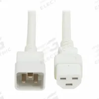 EATON Power Cord: 3 ft Lg, 3/12, Non-NEMA Plug, C14 Plug, Non-NEMA Receptacle, C21 Receptacle, SJT (MPN P035-003-AWH). Key specifications — Brand: EATON; Jacket Material: PVC.