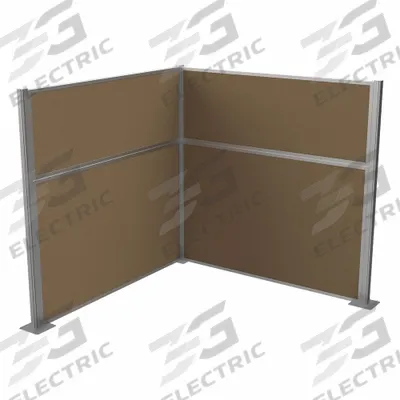 VERSARE Cubicle Kit: 72 in Overall Ht, 72 in Overall Wd, 2 Panels, Latte - Modular Cubicle Walls
