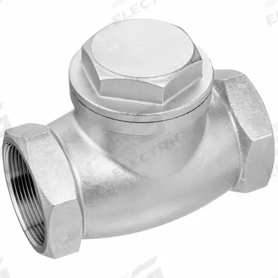 USA INDUSTRIALS Check Valves: Swing, 2-Way, Inline Valve Body, 3/8 in Pipe Size, FNPT x FNPT - Stainless Steel Inline Swing Check Valves