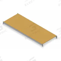 TENNSCO Shelf: 96 in x 24 in, Particleboard, 2,150 lb Load Capacity. Key specifications — Decking Material: Particleboard; Frame Finish: Powder Coated; Frame Material: Steel; Color: Industrial Gray; Includes: Cross Bars; Brand: TENNSCO.