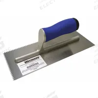 WESTWARD Notched Trowel: Blade Shape Square, Handle Material ErgoSoft (MPN 13P549). Key specifications — attr1004970: Notched Trowel; attr1008719: V; attr1008724: ErgoSoft; attr1008729: Carbon Steel; attr1004969: WESTWARD.