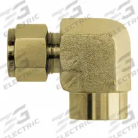 BRENNAN INDUSTRIES Compression Fitting Elbow: 3/8 in OD x 1/2 in Pipe Size, Tube x FNPT, Brass (MPN N2502-06-08-B). Key specifications — Compatible Fitting Brands: Let-Lok; Brand: BRENNAN INDUSTRIES; Series: N2502.