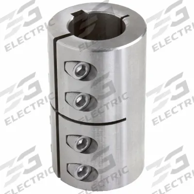 CLIMAX METAL PRODUCTS Rigid Shaft Coupling: 3/8 in Bore Dia 1, 3/8 in Bore Dia 2, Round Keyed - One-Piece Rigid Shaft Couplings