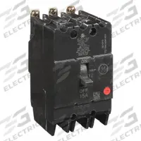 GE Molded Case Circuit Breaker: 15 A Amps, 14kA at 277/480V AC, Fixed, Lug, ABC (MPN TEY315). Key specifications — Series: TEY; Max. AIR Rating: 14kA at 277/480V AC; Instantaneous Trip: Fixed; Terminal Connection: Lug; Phase Connection: ABC.