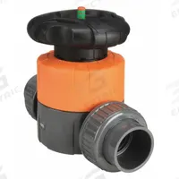 GEORG FISCHER Diaphragm Valve: 3/4 in, PVC, 2-Way, Socket x Socket, 150 psi Max Pressure (CWP), EPDM (MPN 161514613). Key specifications — Diaphragm Material: EPDM; Special Features: Locking Handle; Brand: GEORG FISCHER.