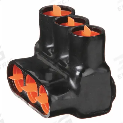 BLACKBURN Multitap Connector: 3 Port, Single-Sided Entry, 10 AWG – 350 kcmil Wire Size - Direct Burial Single-Side Entry Multitap Connectors