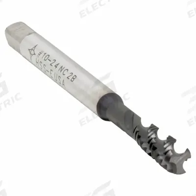 CLEVELAND Spiral Flute Tap: #10-24 UNC, 2B, 3 Flute, Semi-Bottoming Chamfer - General Purpose Spiral-Flute Taps