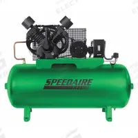 SPEEDAIRE Electric Air Compressor: 15 hp, 2 Stage, Horizontal, 120 gal, 50 cfm, 175 psi, 200V AC (MPN 35WC59). Key specifications — attr48430: SPEEDAIRE; attr48445: 60 Hz; attr48448: Pressure Gauge; attr48450: 200V AC; attr48474: Three; attr48487: Horizontal.