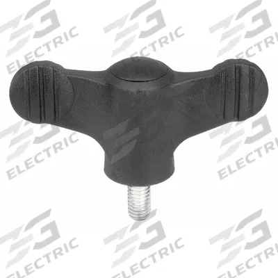 KIPP Hand Knob: Wing, Plastic w/ SS Thread, #10-32 Thread, 10 mm Thread Lg - Wing Knobs with Threaded Stud