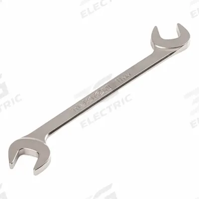 TEKTON Open End Wrench: Chromium Molybdenum Steel, Satin, 11 mm Head Size - Metric, Double End, Open End Wrenches