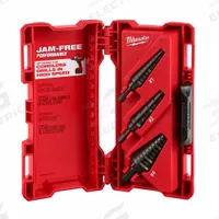 MILWAUKEE Step Drill Bit Set: 3 Pc, 1/8" to 7/8", Black Oxide HSS (MPN 48-89-9221). Key specifications — attr1239053: Not Impact Rated.