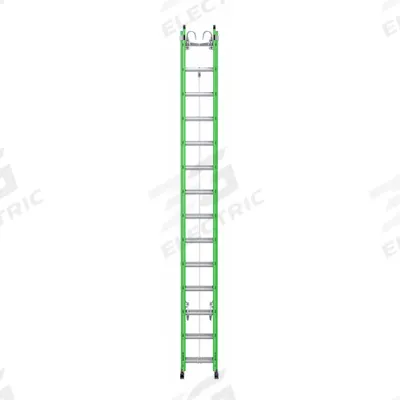 WERNER Extension Ladder: 20 ft Ladder Size, Fiberglass, 375 lb Load Capacity, 42 lb Wt - Non-Conductive Fiberglass Extension Ladders