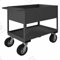 APPROVED VENDOR Utility Cart: 1,200 lb, 36 in L x 24 in W Shelf, 2 Shelves, Gray, Flat (MPN RSC12-243636-2-8PN-95). Key specifications — Caster/Wheel Configuration: (2) Rigid; Brand: APPROVED VENDOR; Caster Wheel/Tread Material: Rubber.