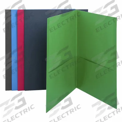 BUSINESS SOURCE Pocket Folder: Paper, 11 in Ht, 8 1/2 in Wd, Assorted, 2 Pockets - Pocket Folders