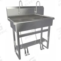 SANI-LAV Wash Station: 45 in Overall Ht, 37 in Bowl Lg, 8 in Bowl Dp, 0.5 gpm Flow Rate, 16 ga (MPN 54FSL-0.5). Key specifications — Includes Side Splash: Side Splash Not Included; Brand: SANI-LAV.