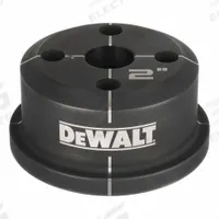 DEWALT Knockout Die: 10 ga Sheet Metal Capacity (Steel), 2 in Nominal Size, Round, DCE600200D. Key specifications — attr63418: DCE600200D; attr63421: DEWALT; attr63425: No; attr63427: Hydraulic Knockout Tool; attr63430: Steel.
