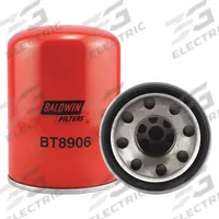 BALDWIN FILTERS Hydraulic Filter: Hydraulic Fluid, M48 x 2.0 Thread Size, Spin-On, Cellulose, Volvo (MPN BT8906). Key specifications — Media Material: Cellulose; Brand: BALDWIN FILTERS; Compatible Fluid Type: Hydraulic Fluid; Compatible Vehicle Make: Volvo; Includes: Retainer Ring; Thread Size: M48 x 2.0.