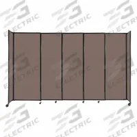 VERSARE Room Divider: 5 Panels, Opaque, Latte Panel, 82 in Overall Ht, 135 in Overall Wd, Fixed (MPN 1911113). Key specifications — Ballistic Standards: NIJ Level III-A; Frame Finish: Powder Coated; Frame Material: Aluminum; Mounting Location: Freestanding; Panel Color: Latte; Panel Surface Material: Fabric.