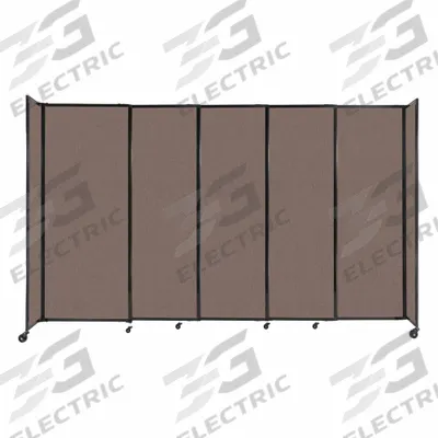 VERSARE Room Divider: 5 Panels, Opaque, Latte Panel, 82 in Overall Ht, 135 in Overall Wd - Bullet-Resistant Room Dividers