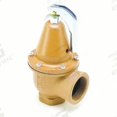Watts Pressure Relief Valve: FNPTF x FNPTF, 1 1/2 in x 2 in, Iron - ASME Section XIII Hot Water Pressure Relief Valves