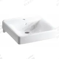 KOHLER Bathroom Sink: Soho®, White, Vitreous China, 20 in Overall Lg, 18 in Overall Wd, Single Hole (MPN K-2084-0). Key specifications — Series: Soho®; Includes: Wall Hanger; Color: White; Brand: KOHLER; Sink Type: Bathroom; Material: Vitreous China; Sink Material: Ceramic.