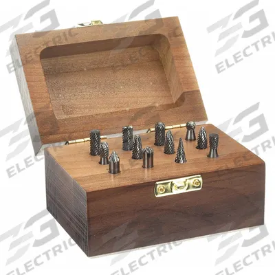 APPROVED VENDOR Carbide Bur Set: 1/4" Shank, Double Cut, 1/4" Head Dia - Double-Cut Carbide Bur Sets