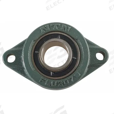 NTN 2 Bolt Flange Bearing: Radial Ball, 5/8 in Bore, Cast Iron, Set Screws - General Purpose Flange-Mount Ball Bearings