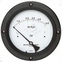 MIDWEST INSTRUMENT Differential Pressure Gauge: Back, 1/4 in NPT Female, ±5% Gauge Accuracy, 130, 4X (MPN 130-0110). Key specifications — Sensor Type: Diaphragm; Series: 130; Housing Material: Glass Reinforced Plastic; Certificate of Calibration: Not Included; Gauge Accuracy: ±5%.