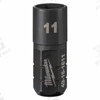 MILWAUKEE Impact Socket: SAE/Metric, 11 mm Socket Size, 6-Point, Short, 1 41/64 in Overall Lg (MPN 49-16-1611). Key specifications — attr1215501: MILWAUKEE; attr1215515: Black Oxide; attr1215518: 11 mm.