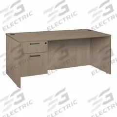 REGENCY Desk: Particle Board, Oak, 1 Pedestals, 2 Drawers, 71 in Overall Wd, 29 in Overall Ht (MPN LSP7135NO). Key specifications — Desktop Material: Particle Board; Includes Modesty Panel: Yes; Kit Product Type: Double Pedestal Desk; Desktop Color: Oak; Brand: REGENCY; Frame Color: Noble Oak; Frame Material: Particle Board; Product Type: Desk.