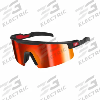 MILWAUKEE TOOL & EQUIPMENT Safety Glasses: Red Lens, Full-Frame, Scratch-Resistant - Padded Comfort-Fit Safety Glasses