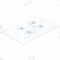 MONOPRICE Wall Plate: White, 1 Gang, 4 Port, Flat Module, Plastic, Horizontal (MPN 6731). Key specifications — Brand: MONOPRICE; Material: Plastic; Color: White; Compatible Connector Type: RJ45; Outlet Orientation: Horizontal; Module Style: Flat.