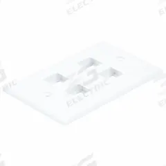 MONOPRICE Wall Plate: White, 1 Gang, 4 Port, Flat Module, Plastic, Horizontal (MPN 6731). Key specifications — Brand: MONOPRICE; Material: Plastic; Color: White; Compatible Connector Type: RJ45; Outlet Orientation: Horizontal; Module Style: Flat.