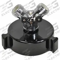MOON AMERICAN Hazmat Adapter: NH x GHT, Aluminum, Wye Valve Body, Female x Male, Female NH, Plastic (MPN 428-2520754). Key specifications — Inlet Fitting Type: Female NH; Outlet Size: 3/4 in x 3/4 in; Body Style: Wye; Outlet Type: Male GHT x Male GHT; Valve_Subhead: Female x Male; Fitting Connection: NH x GHT.