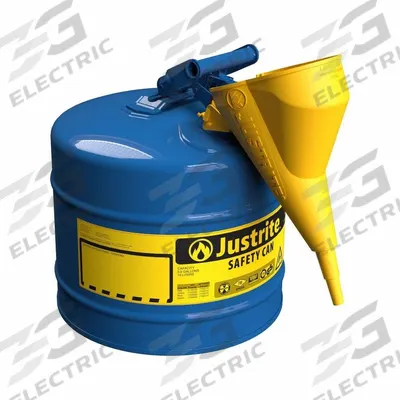 JUSTRITE TYPE I SAFETY CAN: For Use With Kerosene, 5 gal Capacity, Includes Funnel - Kerosene Safety Cans