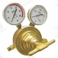 UNIWELD Stage Regulator: Single Stage, CGA 510 Inlet, 9/16"-18 M LH Outlet, 15 psig, Acetylene (MPN RV8011). Key specifications — Brand: UNIWELD; Manufacturer Part Number: RV8011; Diaphragm Material: Stainless Steel; Outlet Connection: 9/16"-18 M LH; Inlet Connection: CGA 510.