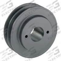 APPROVED VENDOR V-Belt Pulley: 2AK49, 2 Groove, 4.75 in OD, Bushed Bore, H/QT, Cast Iron (MPN 2AK49H). Key specifications — Pulley Industry Number: 2AK49; Pitch Diameter: 4.16 in (3L); For Belt Section (broad, with similar types): 4L, A, or AX.