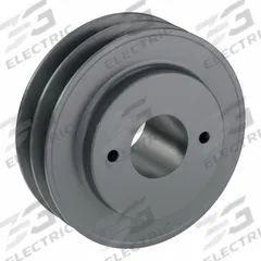 APPROVED VENDOR V-Belt Pulley: 2AK49, 2 Groove, 4.75 in OD, Bushed Bore, H/QT, Cast Iron (MPN 2AK49H). Key specifications — Pulley Industry Number: 2AK49; Pitch Diameter: 4.16 in (3L); For Belt Section (broad, with similar types): 4L, A, or AX.