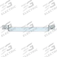 MONROE PMP Pull Handle: Unthreaded Holes, Steel, Silver, 3/8 in Screw Size, 0.13 in (MPN PH-0247). Key specifications — Brand: MONROE PMP; Projection Type: Non-Recessed; Material: Steel; Finish: Polished Zinc; Color: Silver; Folding Type: Fixed; Mounting Type: Unthreaded Holes; Screw Size: 3/8 in.