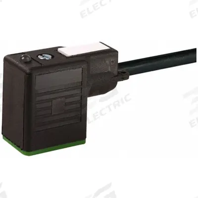 MURRELEKTRONIK Cordset: MSUD BI Female Right Angle x Bare Wire, 5 m Cable Lg, PUR, Black - DIN Form Industrial B Solenoid Connector Single-Ended Cordsets