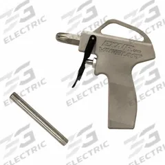 EXAIR Safety Air Gun with extension: Ergonomic Grip, Cast Aluminum, 1/4 in Female NPT, Straight (MPN 1699-36). Key specifications — attr1328526: Cast Aluminum; attr1328500: 1102 Air Nozzle; attr1328508: EXAIR; attr1328515: No; attr1328533: Yes.