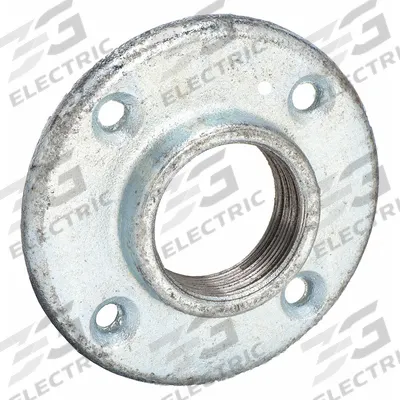 ANVIL Metal Pipe Flange: Flange, 3/4 in, Female NPT Threaded, 285 psi - Structural Zinc Galvanized Steel Floor Flanges