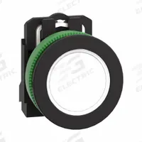 SCHNEIDER ELECTRIC Pilot Light: 30 mm Panel Mounting Size, White, LED, XB5 Series (MPN XB5FVM1). Key specifications — Series: XB5; Brand: SCHNEIDER; Includes Push-To-Test: No Push-To-Test Included.
