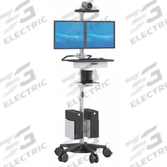 AFC INDUSTRIES Medical Workstation: 26 in Overall Wd, 26 in Overall Dp, 72 in Overall Ht, Gray (MPN MPC2C60_HR4_2F_H_KB_DRW_SH_2C1). Key specifications — Caster/Glide Type: (3) Swivel; Brand: AFC INDUSTRIES; Desktop Color: Gray; Desktop Material: Plastic; Product Type: Medical Workstation.