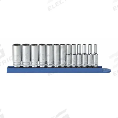 GEARWRENCH Socket Set: 1/4 in Drive, 13 Piece, 12-Point, Metric - Metric Socket Sets with Drive Tools