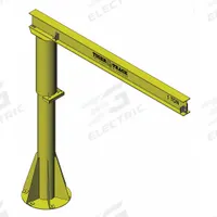 HARRINGTON Jib Crane: Base Plate Mounted, 2,000 lb Load Capacity, 10 ft Max Lifting Ht (MPN 350-2000-10-10). Key specifications — Beam Type: Open Beam; Base Mount Type: Base-Plate Mounted; Body Material: Steel; Brand: HARRINGTON; Included Components: Hardware; Power Source: Manual; Mount Type: Base Plate Mounted; Lifting Capacity: Up to 2,000 lbs.