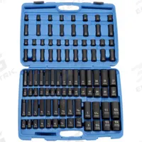 WESTWARD Impact Socket Set: 3/8 in, 1/2 in Drive Size, 94 Pieces, (47) 6-Point, (47) 6-Point (MPN 45KG81). Key specifications — attr1204251: WESTWARD; attr1215453: 3/8 in, 1/2 in; attr1215454: 5/16 in to 1-1/4 in.
